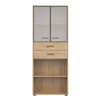 Стеллаж Space Office 80 см с 2 дверцами 2 ящиками и 2 полками дуб артизан