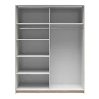 Armario de puertas correderas Tetrix 153 cm con espejo roble sonoma