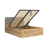 Cama Tetrix 140x200 con somier y contenedor roble wotan