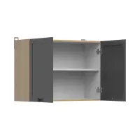 Armario de cocina superior Junona Line 80 cm con 2 puertas roble bernstein/grafito