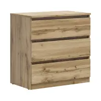 Cómoda Tetrix 75 cm con 3 cajones roble wotan