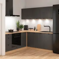 Zestaw kuchenny narożny Junona Line 200x200 grafitowy bez blatu