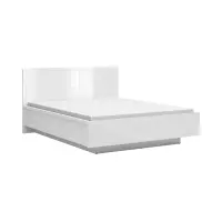 Cama Forn 160x200 con somier y contenedor blanco brillo