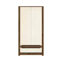 Armario de dos puertas Ruso 104 cm con cajón roble april/brillo perla