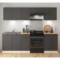 Кухонный гарнитур Junona Line 240 см графит без столешницы