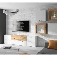 Vitrina System 64 con 2 puertas roble coast evoke