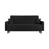 Sofá cama de tres plazas Marcia con arcón de terciopelo grafito