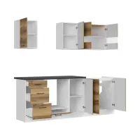 Kitchen set Junona Line 220 cm light delano oak with worktop