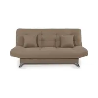 Sofá cama de tres plazas Viola con arcón marrón