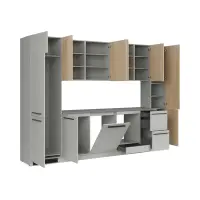 Conjunto de cocina Milino Medium B 332 cm gris/roble con encimera