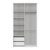 Armario de puertas correderas Flex 120 cm con espejo blanco brillo