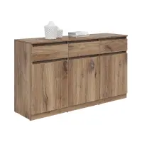 Cómoda Saturn 135 cm con 3 puertas y 3 cajones roble flagstaff oscuro