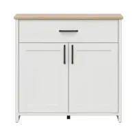 Cómoda Loksa 102 cm con 2 puertas y un cajón pino andersen blanco/roble grandson