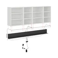 Iluminación LED con estante de 225 cm para cocina Milino negro