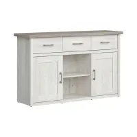 Cómoda Luca Juzi 148 cm con 2 puertas 3 cajones y estante alerce sibiu claro