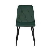 Silla tapizada Silvio de terciopelo verde