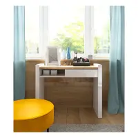 Tocador Alameda 100 cm con cajón y estante blanco brillo/roble westminster