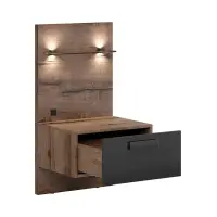 Mesita de noche Kassel 50 cm con cajón derecha roble monastery