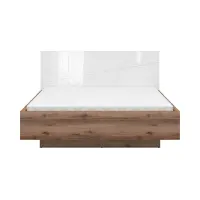 Cama Forn 160x200 con somier y arcón roble delano oscuro/blanco