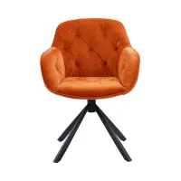 Стул мягкий Eileen поворотный велюровый оранжевый