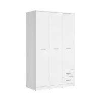 Armario de tres puertas Nepo Plus 118 cm con cajones blanco