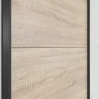 Armario de puertas correderas Tetrix 153 cm blanco brillo/roble sonoma