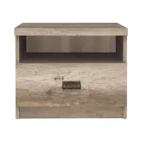 Mesita de noche Malcolm 50 cm con cajón roble canyon monument impresión