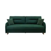 Sofá tres plazas Verto convertible con arcón terciopelo verde