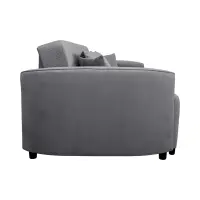 Sofá cama de tres plazas Akaro plegable con contenedor, terciopelo gris