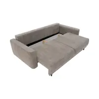 Sofá de tres plazas Larisa 2 convertible con arcón, chenilla beige