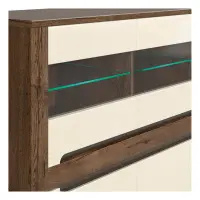 Vitrina Ruso 149 cm con 6 puertas roble april/brillo perlado