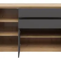 Cómoda Yamael 139 cm con 3 puertas y 2 cajones grafito