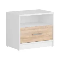 Mesita de noche Nepo Plus 49 cm con cajón blanco/roble sonoma
