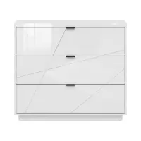 Cómoda Forn 106 cm con 3 cajones blanco brillo