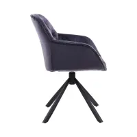 Silla tapizada Eileen giratoria de terciopelo negro
