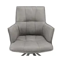 Silla tapizada Osaka giratoria ecopiel gris
