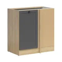 Armario bajo de cocina de rincón Junona Line derecho roble bernstein/grafito ocupa rincón 100x60 cm