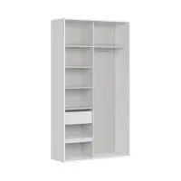 Armario de puertas correderas Flex 120 cm con espejo blanco brillo