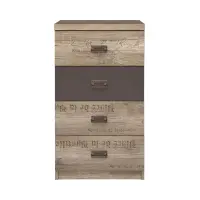 Cómoda Malcolm 50 cm con 4 cajones roble canyon monument/gris wolfram/roble canyon monument estampado