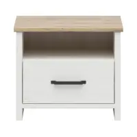 Mesita de noche Loksa 55 cm con cajón pino andersen blanco