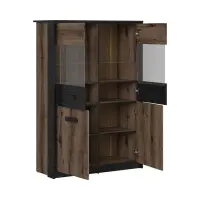 Vitrina Kassel 100 cm con 4 puertas roble monastery