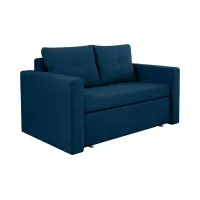 Sofá de dos plazas Bunio III convertible con arcón azul