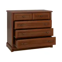 Cómoda Kent 101 cm con 5 cajones castaño