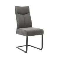 Silla tapizada Buffy gris sobre patines negros