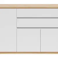 Cómoda Yamael 139 cm con 3 puertas y 2 cajones blanca