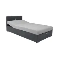 Sofá cama Rico con contenedor y respaldo ajustable gris