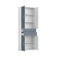 Estantería Office Lux 79 cm con 4 puertas y 2 cajones gris claro