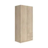 Armario de dos puertas Casao 91 cm con cajones roble sonoma