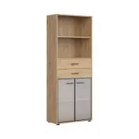 Стеллаж Space Office 80 см с 2 дверцами 2 ящиками и 2 полками дуб артизан