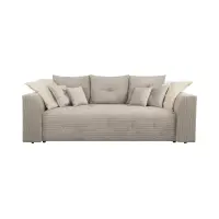 Sofá de tres plazas Royal IV convertible con arcón, pana, beige